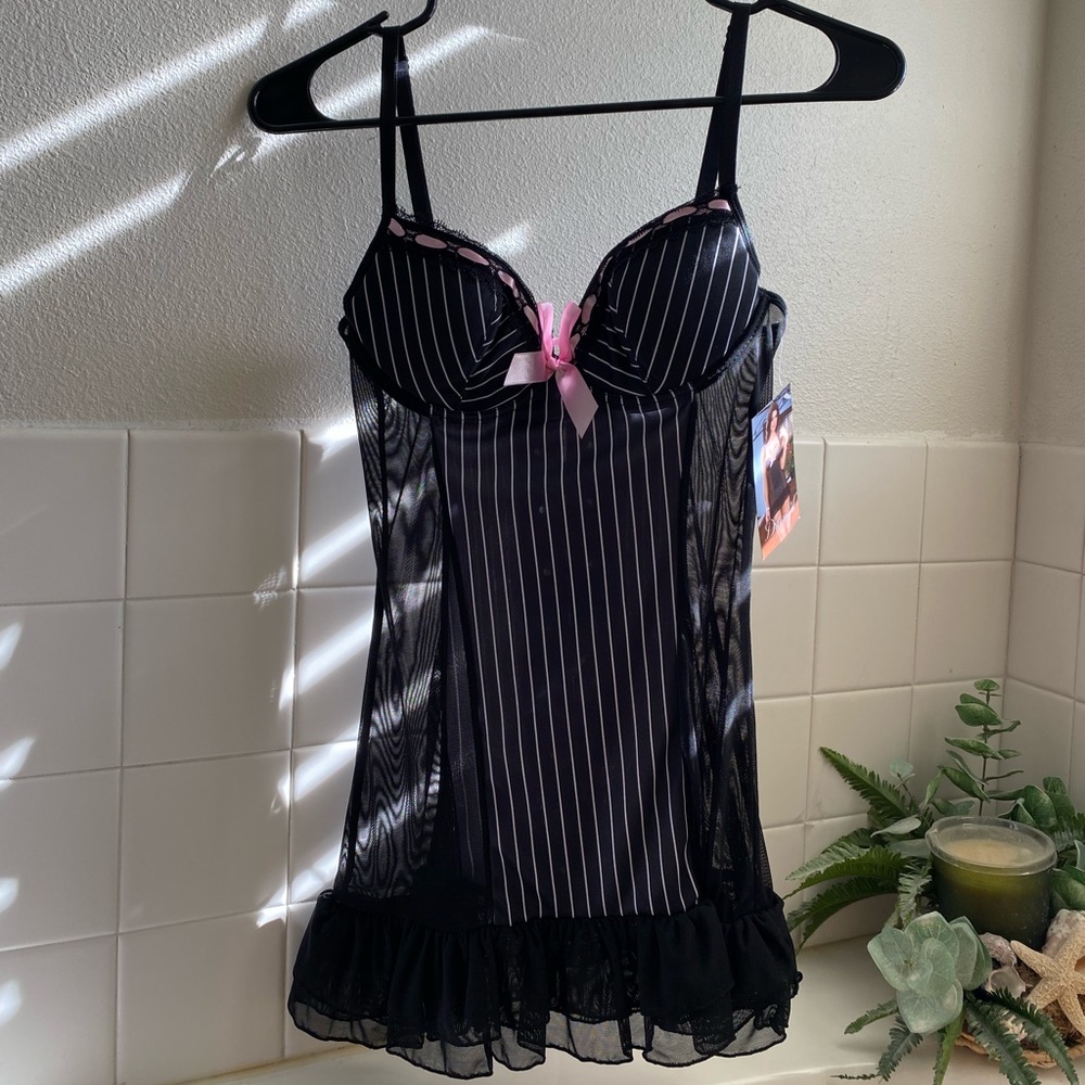 dreamgirl pinstripe bustier dress